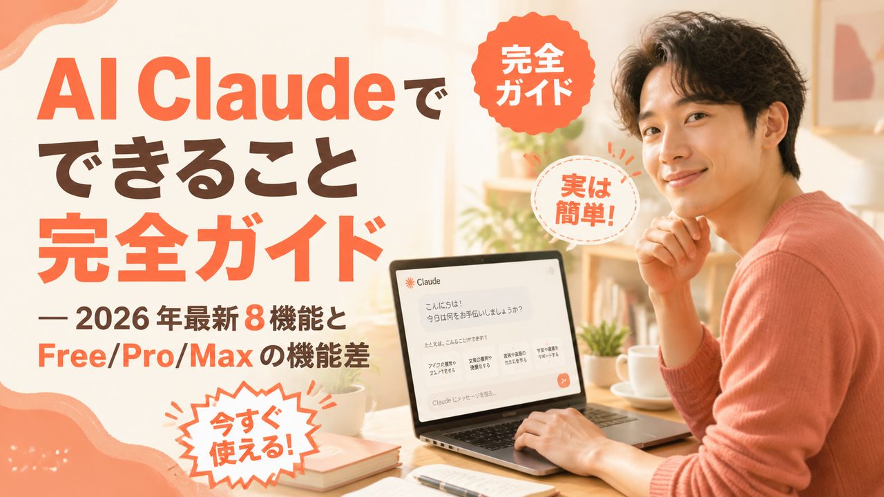 AI Claude でできること完全ガイド — 2026 年最新 8 機能と Free/Pro/Max の機能差