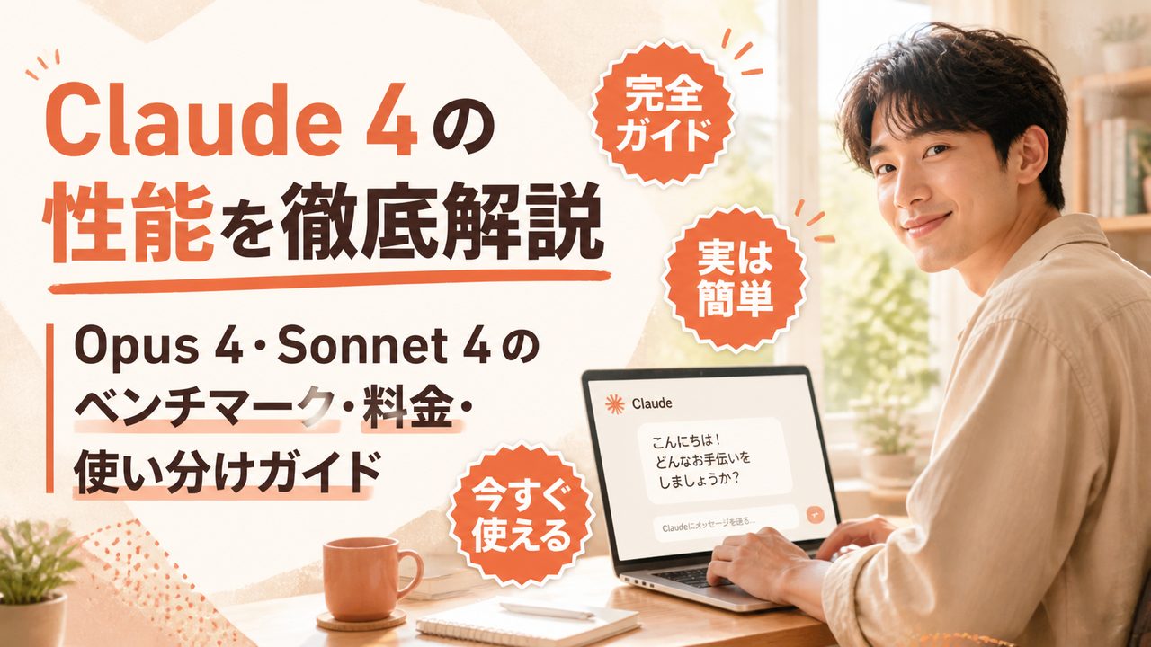 Claude 4 の性能を徹底解説｜Opus 4・Sonnet 4 のベンチマーク・料金・使い分けガイド