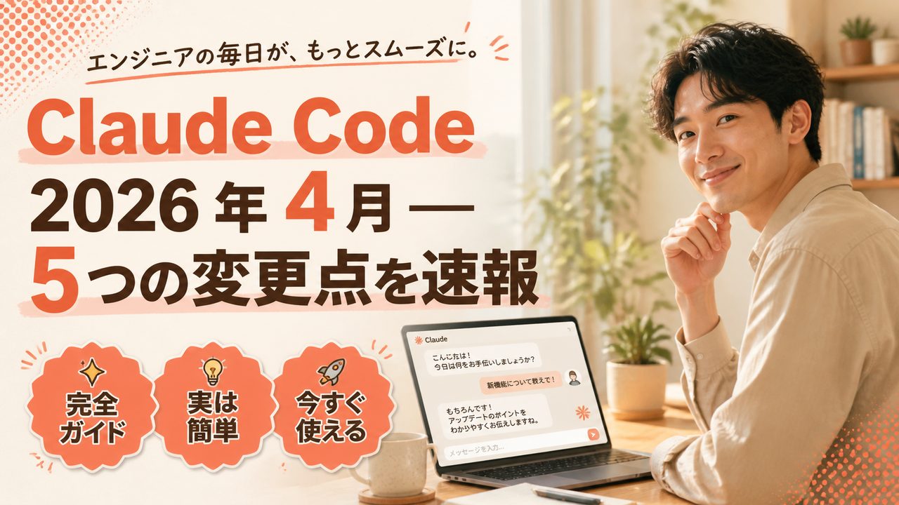 Claude Code 2026 年 4 月 — 5 つの変更点を速報