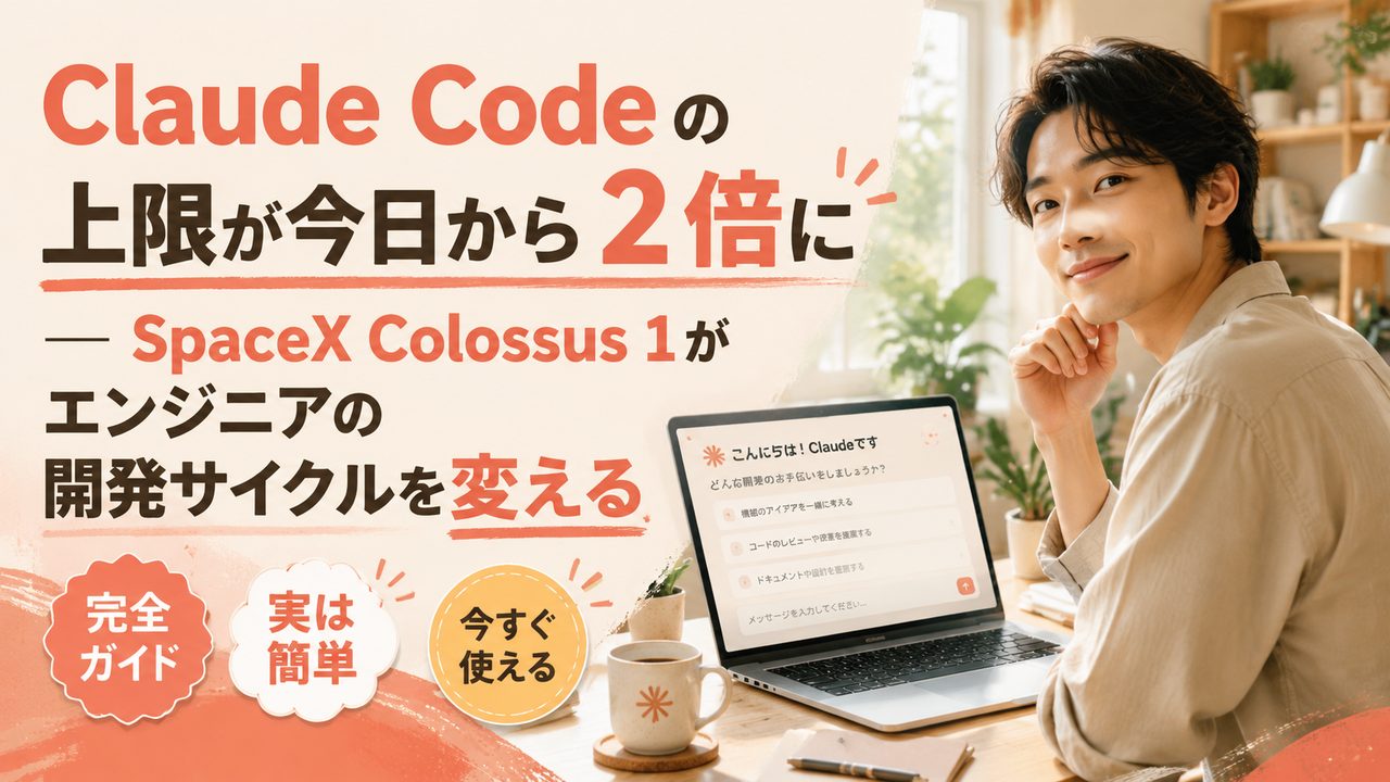 Claude Code の上限が今日から 2 倍に — SpaceX Colossus 1 がエンジニアの開発サイクルを変える