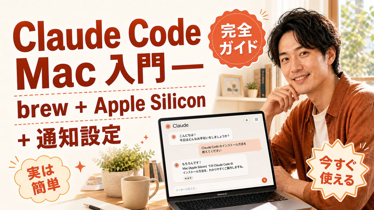 Claude Code Mac 入門 — brew + Apple Silicon + 通知設定