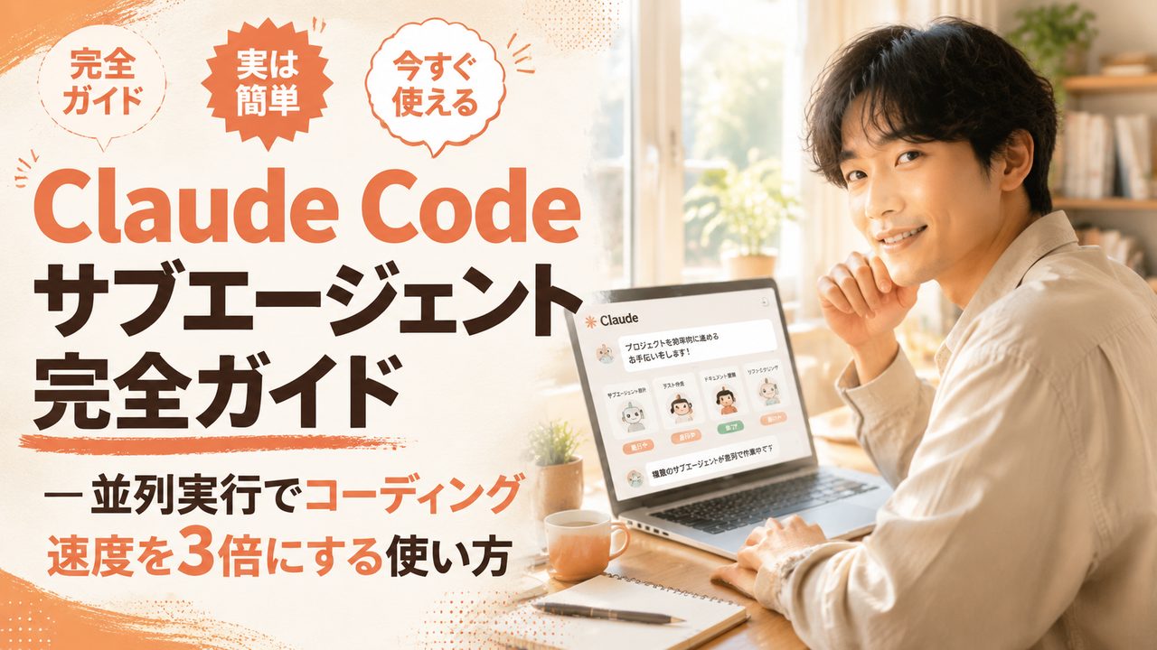 Claude Code サブエージェント完全ガイド — 並列実行でコーディング速度を3倍にする使い方