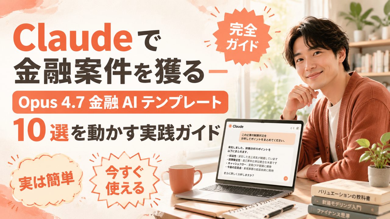 Claude で金融案件を獲る — Opus 4.7 金融 AI テンプレート 10 選を動かす実践ガイド