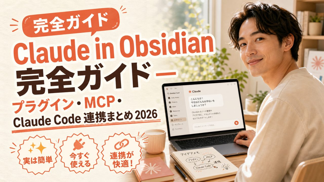 Claude in Obsidian 完全ガイド — プラグイン・MCP・Claude Code 連携まとめ 2026