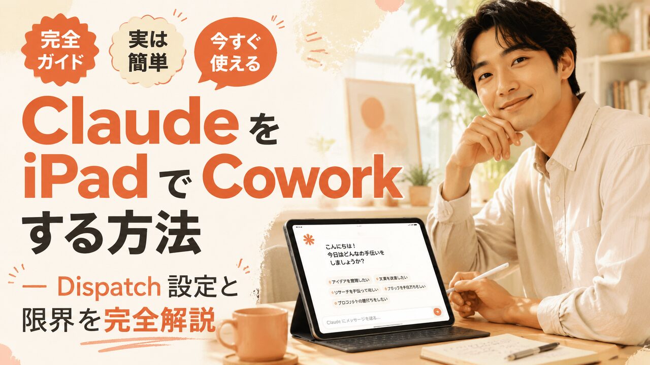 Claude を iPad で Cowork する方法 — Dispatch 設定と限界を完全解説