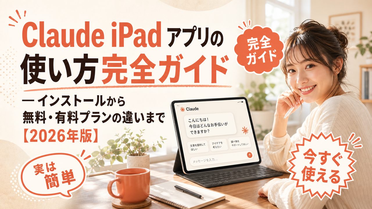 Claude iPad アプリの使い方完全ガイド — インストールから無料・有料プランの違いまで【2026年版】