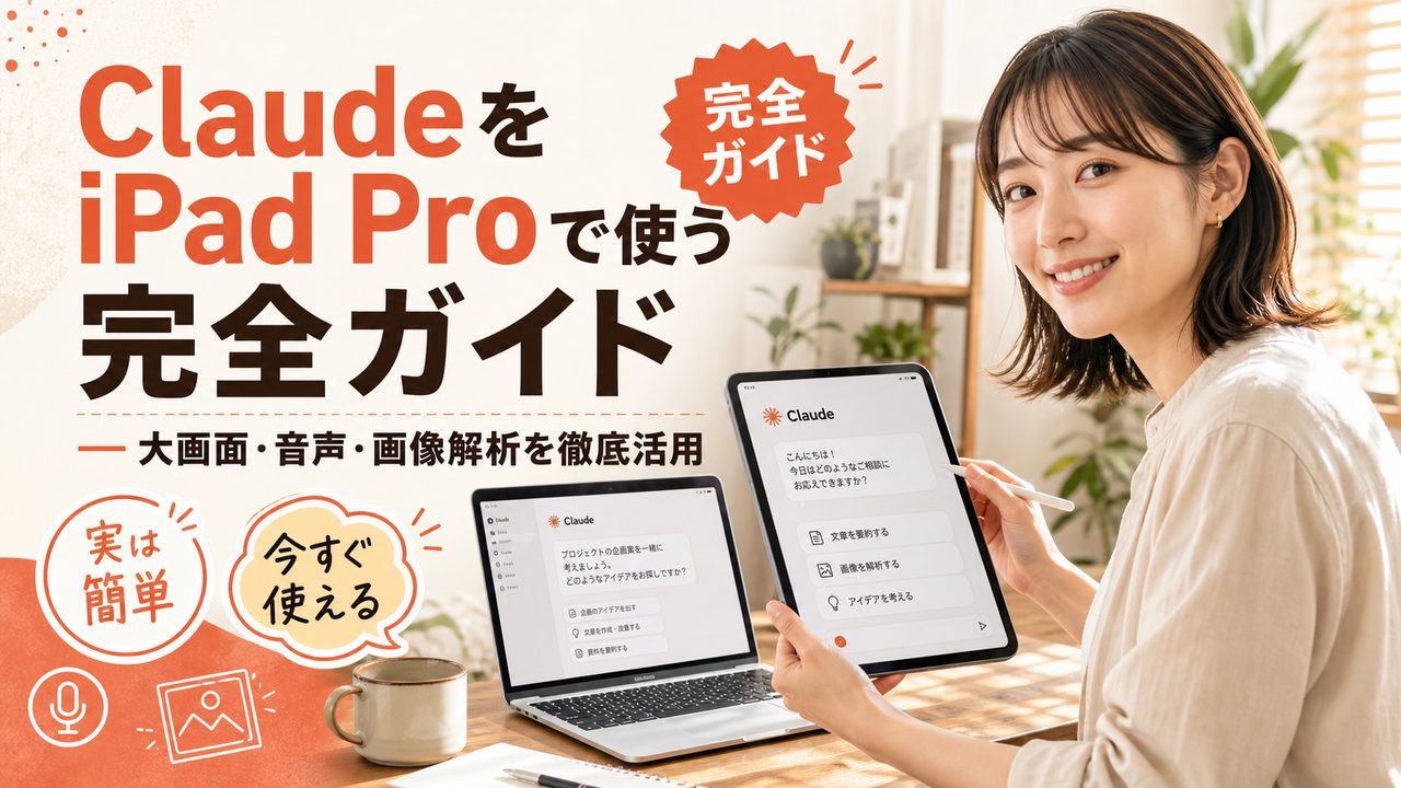 Claude を iPad Pro で使う完全ガイド — 大画面・音声・画像解析を徹底活用