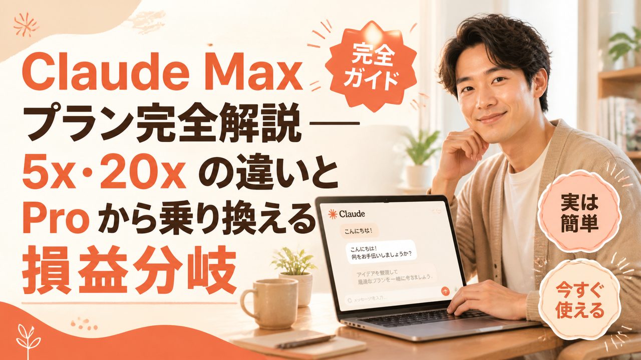 Claude Max プラン完全解説 — 5x・20x の違いと Pro から乗り換える損益分岐