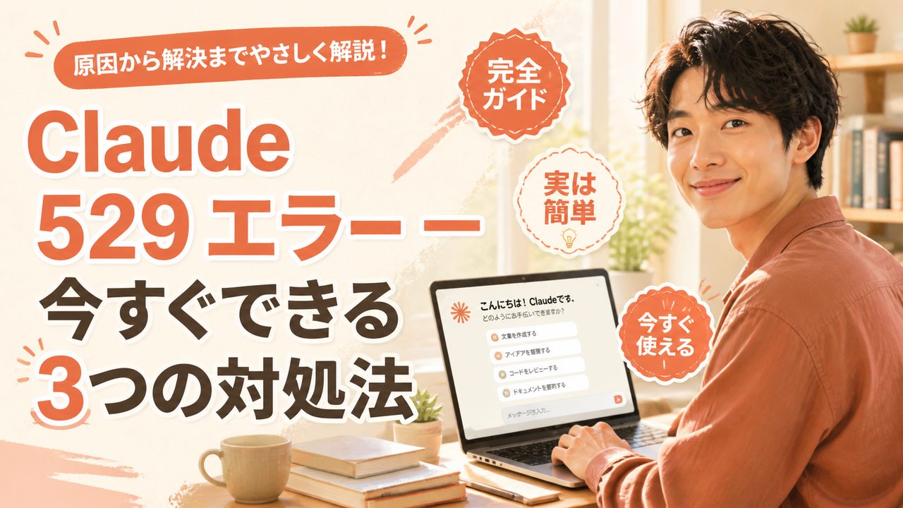 Claude 529 エラー — 今すぐできる 3 つの対処法