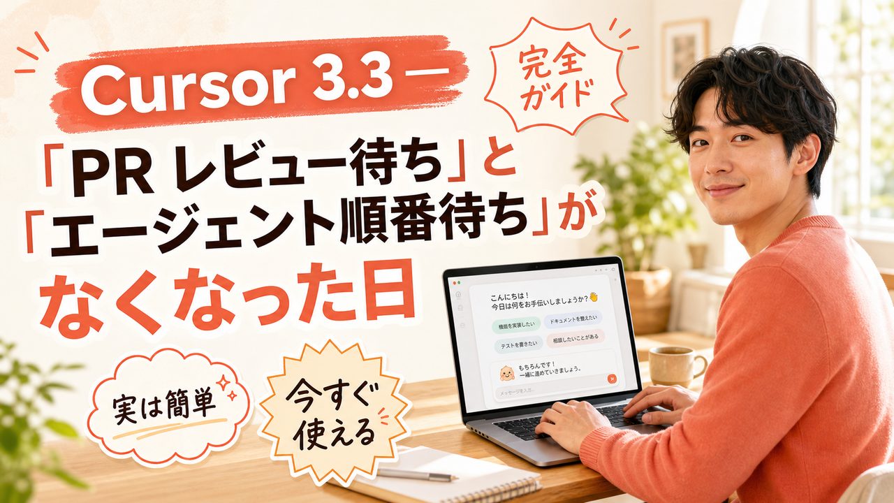 Cursor 3.3 — 「PR レビュー待ち」と「エージェント順番待ち」がなくなった日